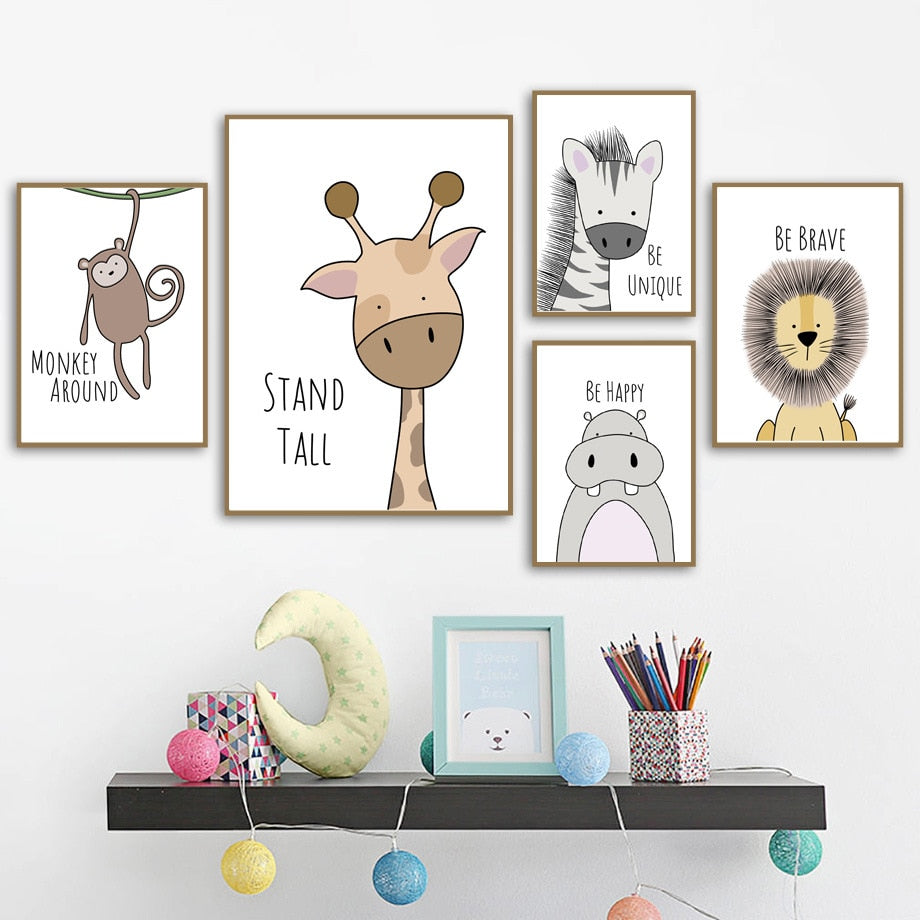 Poster met Cartoondieren